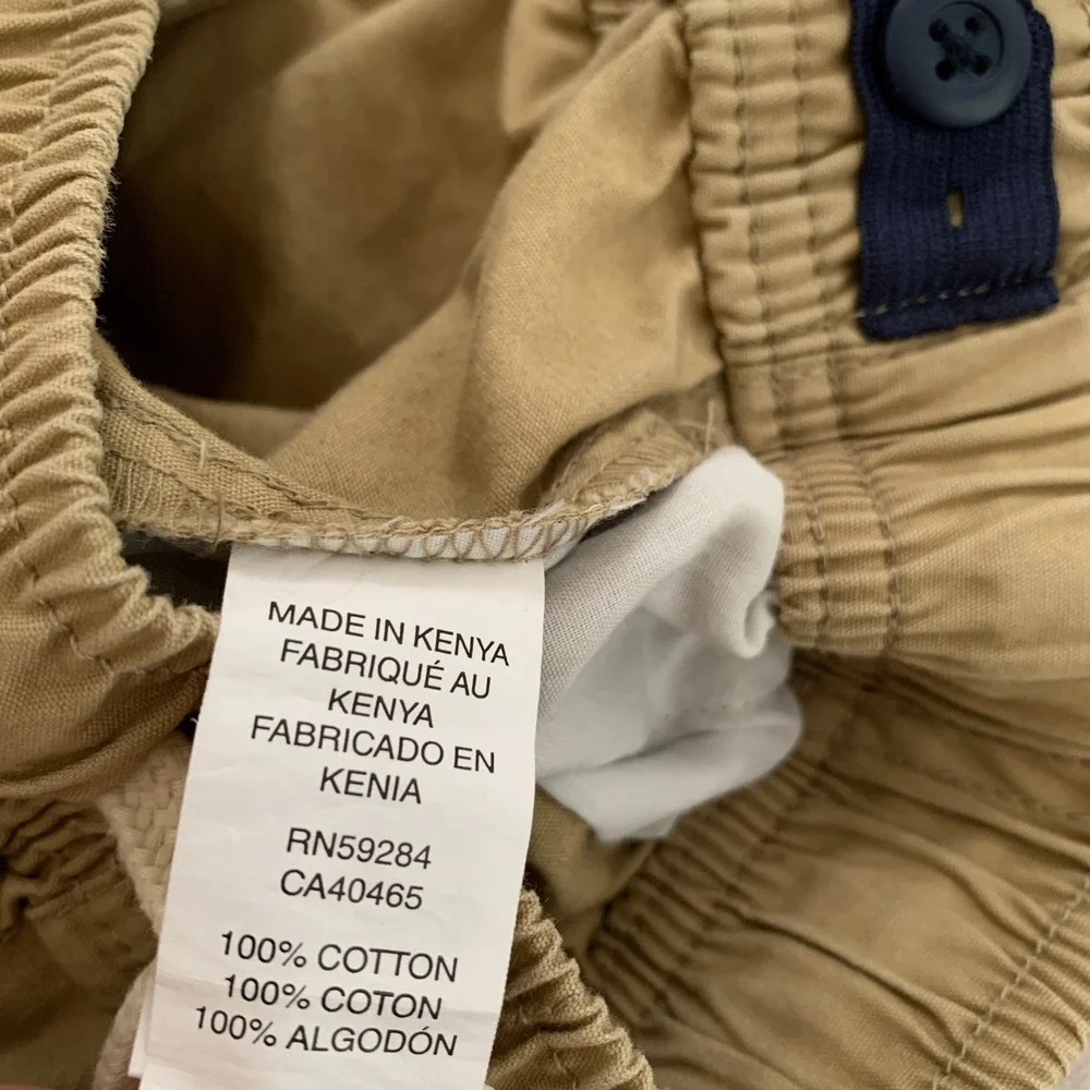 The Children's Place Jogger Pants BIG BOY Size 14 Khaki Tan Pull On Adjustable